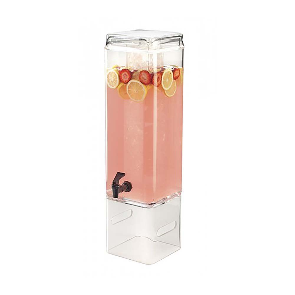 Cal-Mil 3-Gallon Square Beverage Dispenser with Ice Chamber & Side Handles – Clear BPA-Free Acrylic Drink Container with Spigot for Restaurants, Catering, Weddings, Buffets & Parties | 1112-3AH