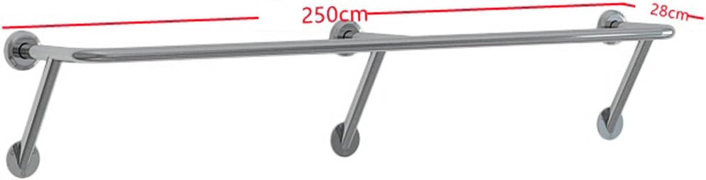 Wall-mounted Clothes Bar Garment Rack,stainless Steel Creative Retail Clothing Display Stand Boutique Commercial Coat Rack,multi-purpose Metal Bedroom Hanging Clothing Rod Home Towel Rack