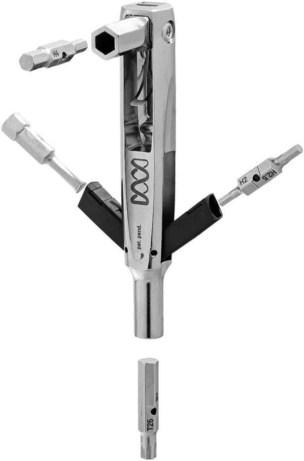 IncredibleX Stainless Multi-Tool with Hex Keys & T25, Corrosion-Resistant Hardened Steel, Magnetic Design, Includes Adapter for Handlebar Mount, Compact 8-Function Cycling Gear & Bike Repair Tool (57g | bike-multifunction-tools