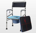 Commode Chair The Elderly, 5-Level Height Adjustment, 3 in 1 Bedside and Bathroom Steel Commode Toilet Seat, with Commode Bucket, Splash Guard and Arms