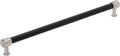 Signature Hardware 954064-18 Lazzara 18 Inch Center to Center Black Leather Appliance Pull - Satin Nickel