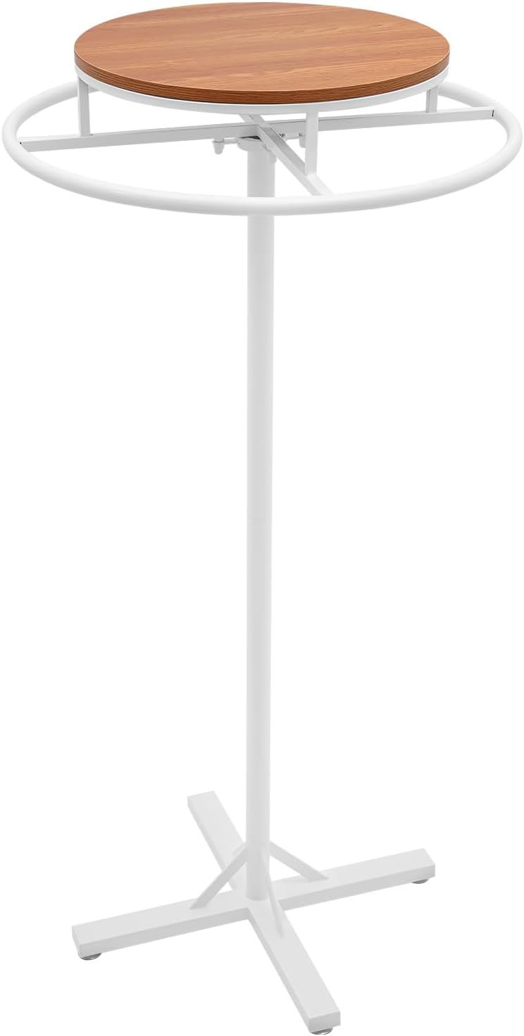 360° Rotating Round Clothing Rack White Garment Rack Retail Clothing Rack Floor-standing Clothing Display Rack for Clothes Boutique Supplies Display