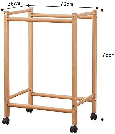 Wooden Rolling Trousers Rack with Wheels – Freestanding Metal Garment Organizer for Bedroom & Laundry Room – Multi-Functional Hanger for Pants, Skirts & Scarves