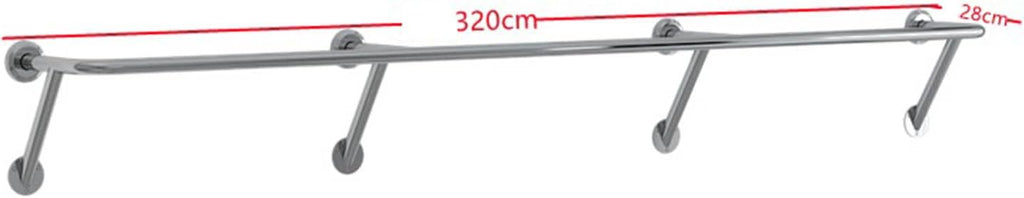 Wall-mounted Clothes Bar Garment Rack,stainless Steel Creative Retail Clothing Display Stand Boutique Commercial Coat Rack,multi-purpose Metal Bedroom Hanging Clothing Rod Home Towel Rack