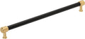 Signature Hardware 954064-18 Lazzara 18 Inch Center to Center Black Leather Appliance Pull - Champagne Bronze
