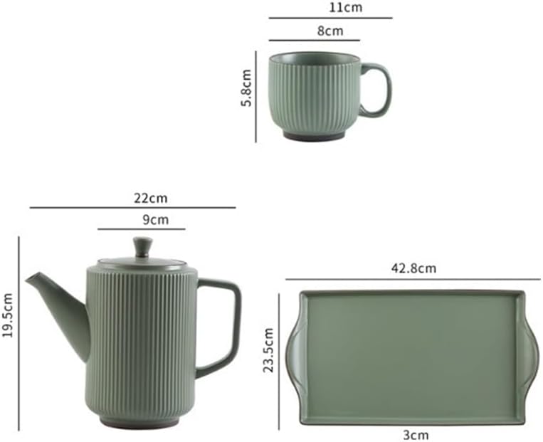 Beverage Serveware Tea cup kettle set cup home living room ceramic water cup coffee cup set cup water cup Water Carafe(Green)