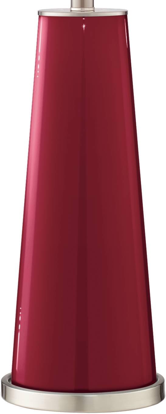 Color + Plus Leo Modern Table Lamps 29 1/2' Tall Set of 2 Antique Red Glass Tapered Column Plain White Drum Shade Decor for Bedroom Living Room House Home Bedside Nightstand Office Family