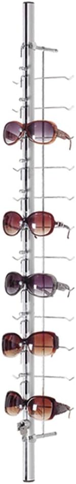 8 Pcs/set Glasses Rack Eyeglass Frame Stand 3.6ft Hold 12 Frames Sunglasses Holder Organizer Storage Eyewear Glasses Display Stand Column Decorative Display Rod with Lock