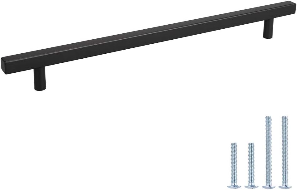 Peaha 10 Cabinet Pulls Black Kitchen Cupboard Handles - PHJ22BK256 Black Drawer Pulls T-Pull Cabinet Hardware Pulls Handles for Kitchen Cabinets Door Handle