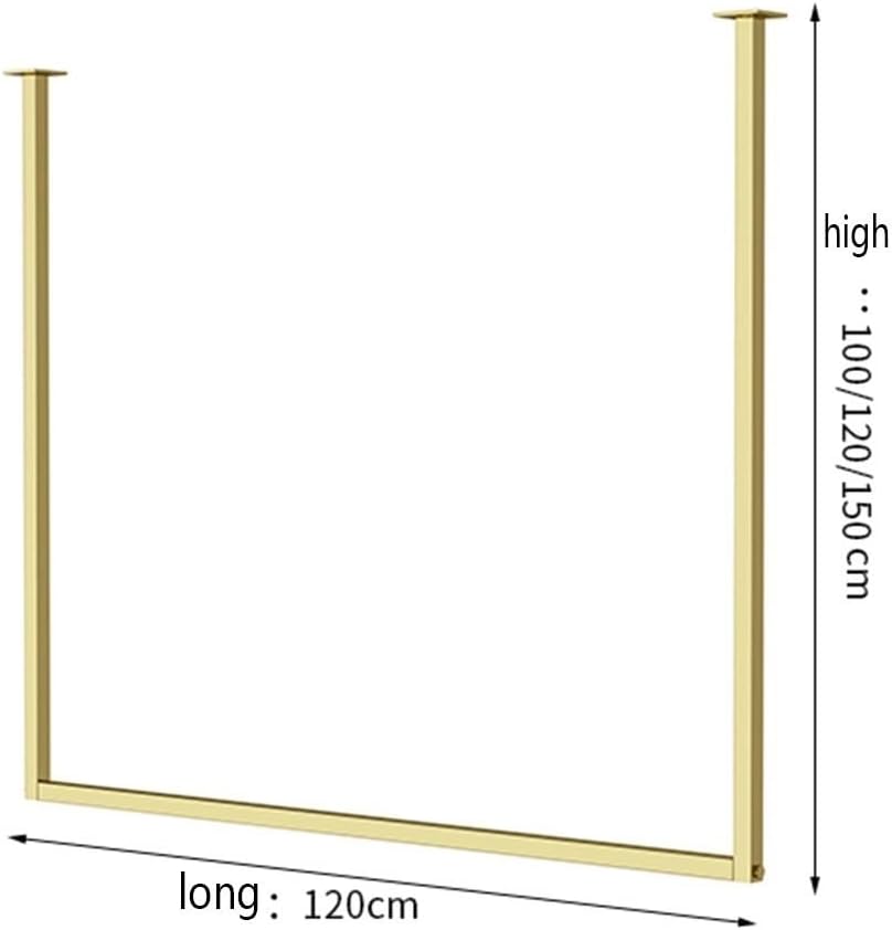 Metal Display Rack Retail Clothing Garment Racks Hanging Clothes Rack Detachable Stainless Steel Ceiling Hanger for Storage Wedding Dress U-Shaped Shelf (Color : Gold, Size : 100x120cm)
