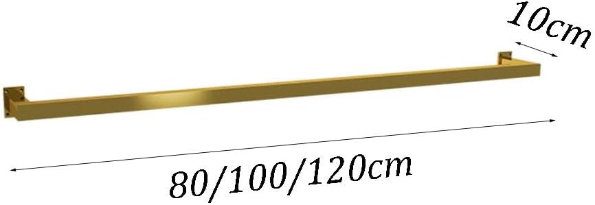 Wall Mounted Clothes Rack Metal Retail Clothing Garment Racks Hanging Clothes Rack Detachable for Clothing Storage Clothing Store Display Racks (Color : GoldB, Size : 100X10CM)