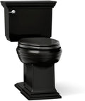 KOHLER K-6669-7 Memoirs Stately Comfort Height Elongated 1.28 GPF Toilet with Aqua Piston Flush Technology, Concealed Trap Way and Left-Hand Trip Lever (2 Piece), Black
