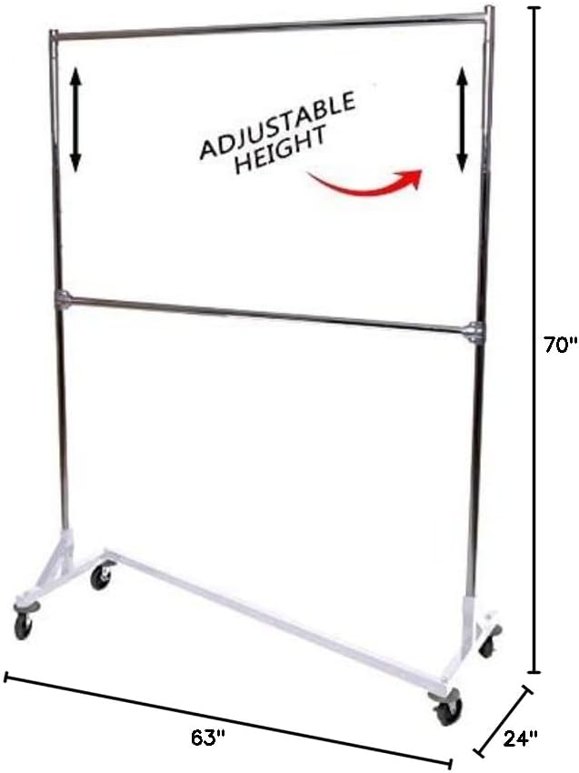 Only Hangers Industrial Strength Z Rack with Add-On Hangrail and Built-in Height Extensions - Available in Black, Orange, and White (WHITE)