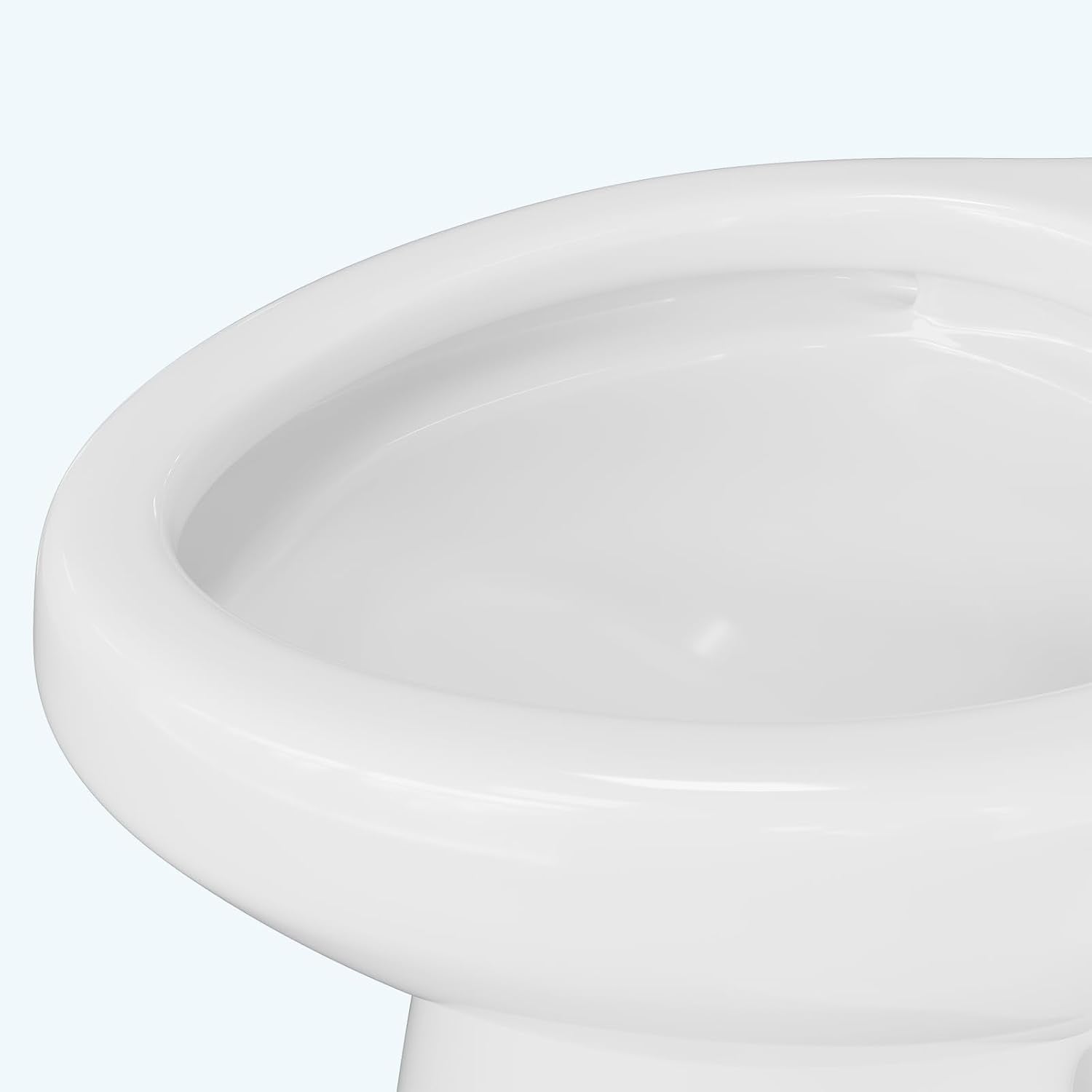 Comfort Height 19' Elongated Toilet Bowl Only – Single Side Handle, Upgraded Power Flush, Includes Internal Water-Saving Mechanism, No Seat – Designed for Bathroom Renovation or Back Pain Relief