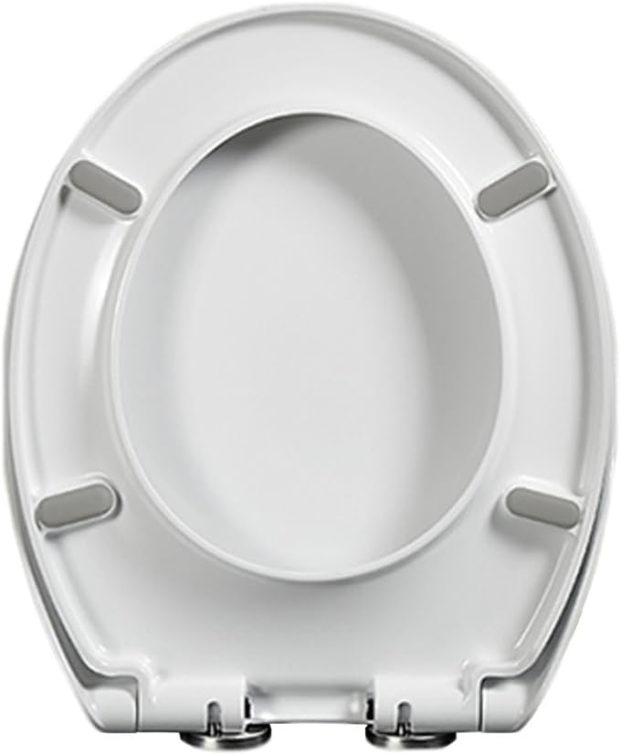 Toilet Seat White Soft Close Toilet Seat, 37 * 44Cm Oval Standard Size Toilet Lid, Quick-Release for Easy Cleaning, Durable Pp Material Loo Seat, Comes with Top Fitting