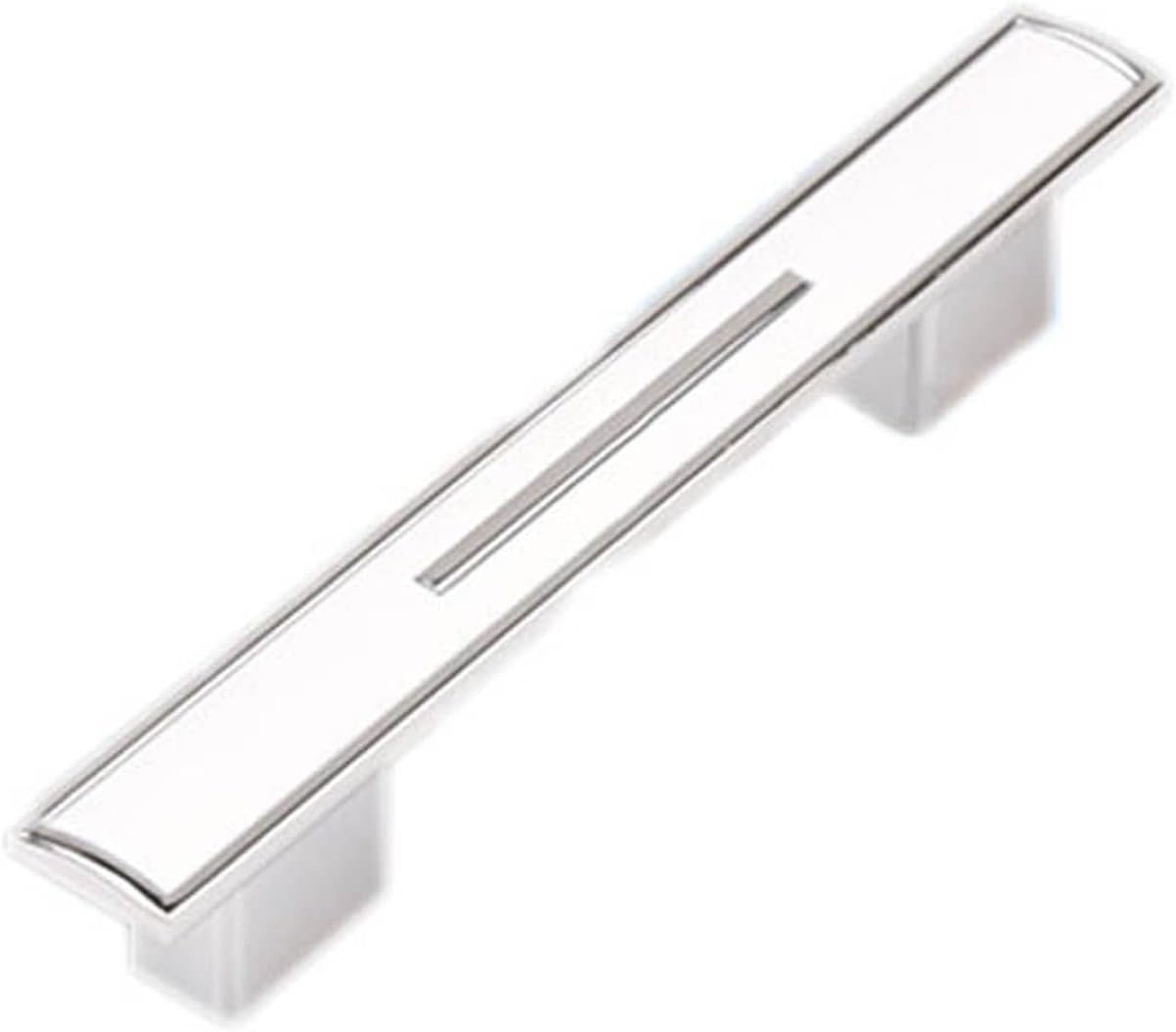 TOMYEUS Cabinet Handles Kitchen Hardware Modern Simple Fashion Kitchen Cabinet Wardrobe Door Handles Silver White Drawer Dresser Cupboard Knob Pull (6 Pieces) Cabinet pulls Kitchen Cabinet Handles