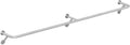 Stainless Steel Wall Mounted Clothes Rail 160cm Space Saving Garment Hanging Rack for Retail Store Display Silver Pipe Clothing Rack (150cm