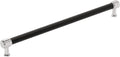Signature Hardware 954064-18 Lazzara 18 Inch Center to Center Black Leather Appliance Pull - Polished Chrome