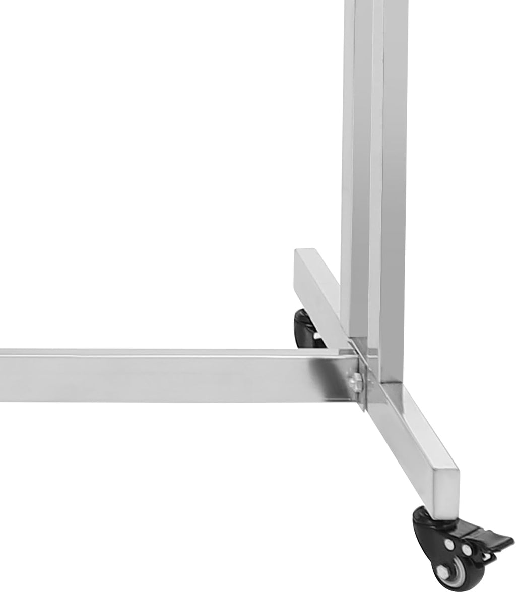 Clothing Display Racks for Retail, Retail Display Racks With Wheels, Floor Standing Metal Garment Rack for Hanging Clothes, Retail Store, Bedroom, Laundry Room. (Silver)