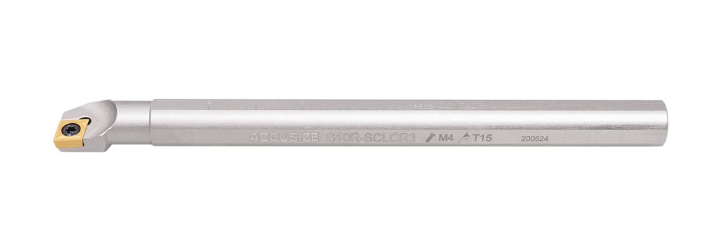 Accusize Sclcr Indexable Boring Bar Set, 3/8', 1/2', 5/8', 3/4' for Steel | 31 Pc Set with 20 TiN Coated CCMT Carbide Inserts, Negative 5° Angle, 45HRC, Torx Screw Retention, P252-S410