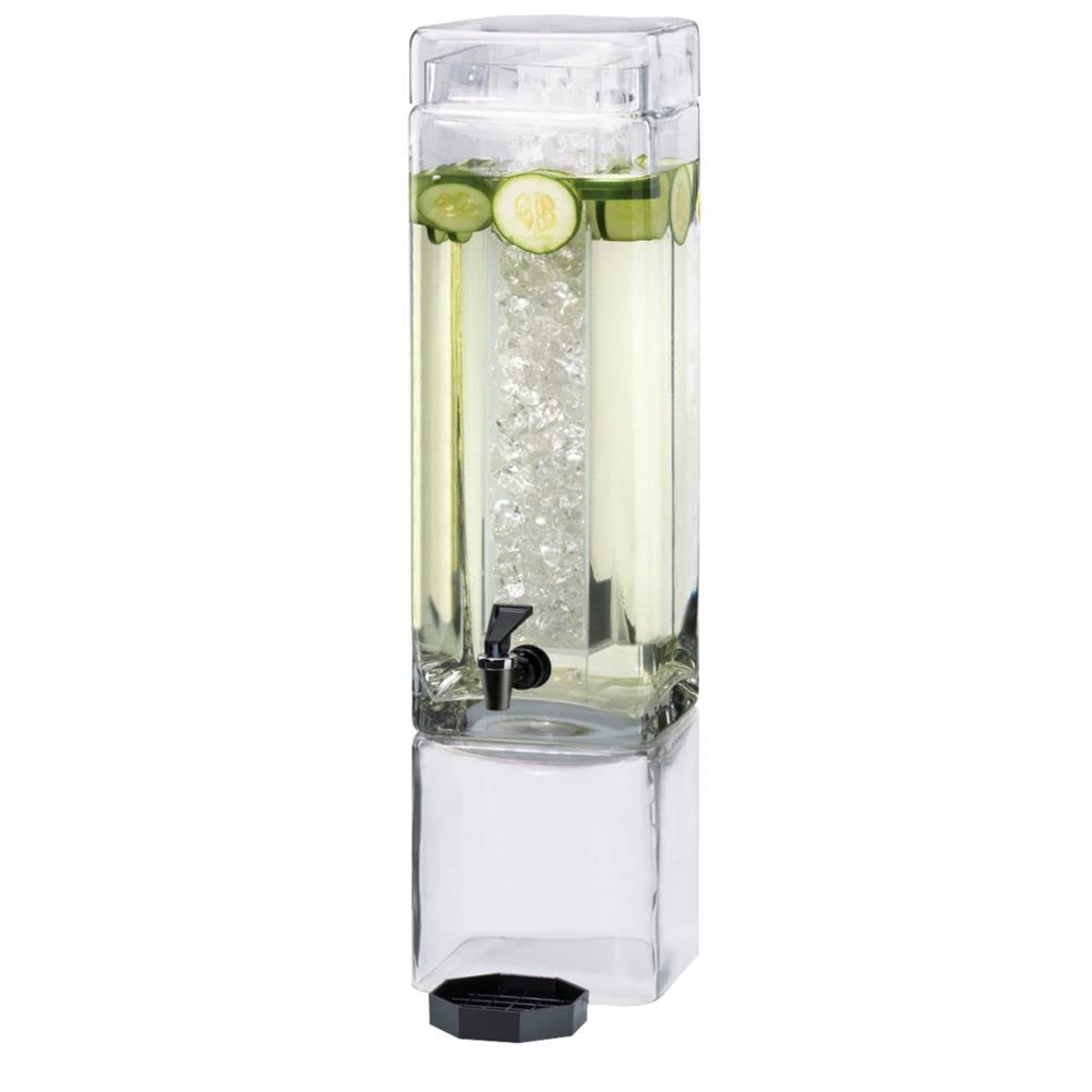 Cal Mil 1112-3 Square Glass Beverage Dispenser, 3 gal, Clear
