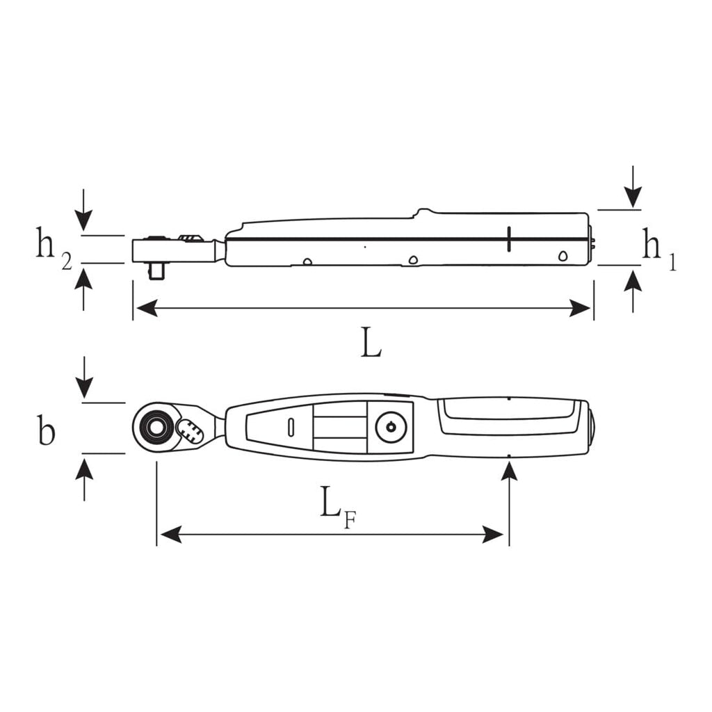 Stahlwille Electronic Torque Wrench w.Permanently Installed fine-Tooth Ratchet No.701/2 NO Battery 1-20 N·m Square Drive 1/4'