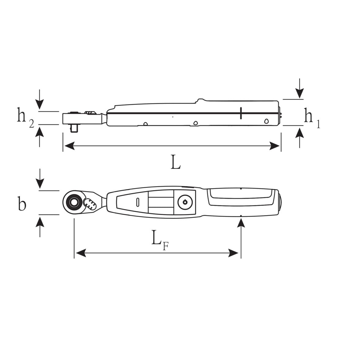 Stahlwille Electronic Torque Wrench w.Permanently Installed fine-Tooth Ratchet No.701/2 NO Battery 1-20 N·m Square Drive 1/4'
