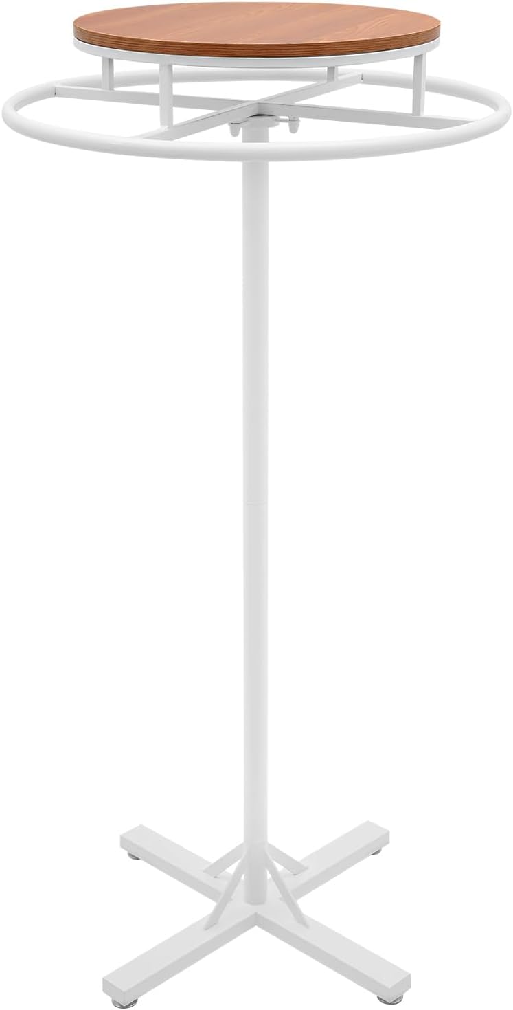 360° Rotating Round Clothing Rack White Garment Rack Retail Clothing Rack Floor-standing Clothing Display Rack for Clothes Boutique Supplies Display