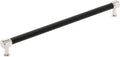 Signature Hardware 954064-18 Lazzara 18 Inch Center to Center Black Leather Appliance Pull - Polished Nickel