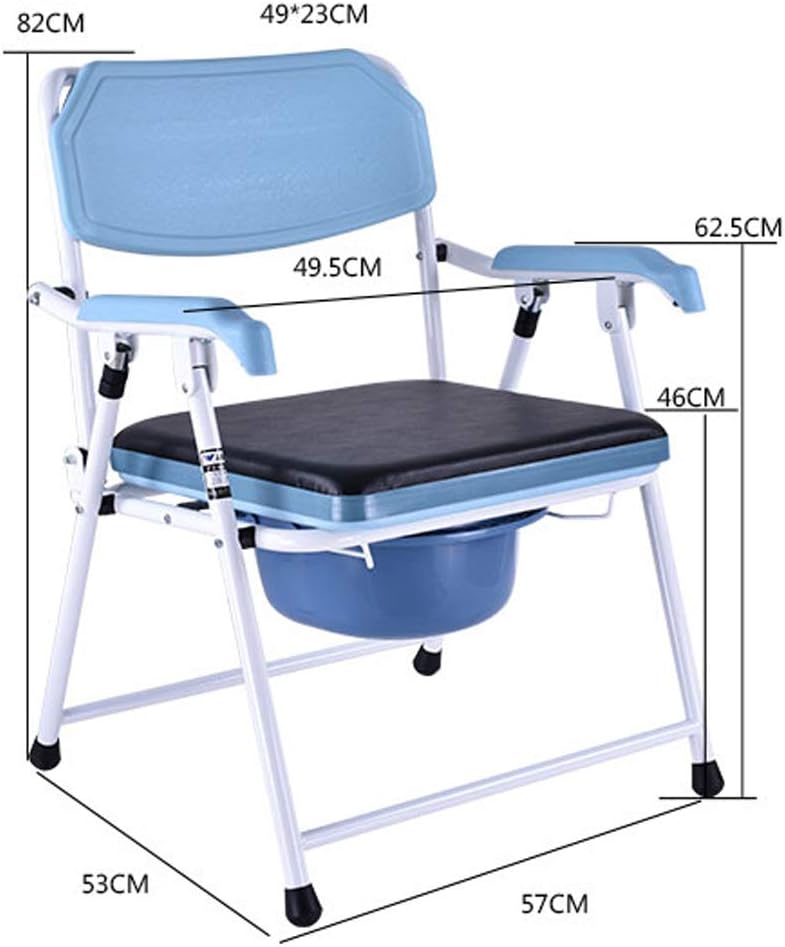 Bedside Commode Chair - Heavy-Duty Steel Commode Seat, Bedside Potty Chair for Seniors, Medical Handicap Toilet Seat with Bucket