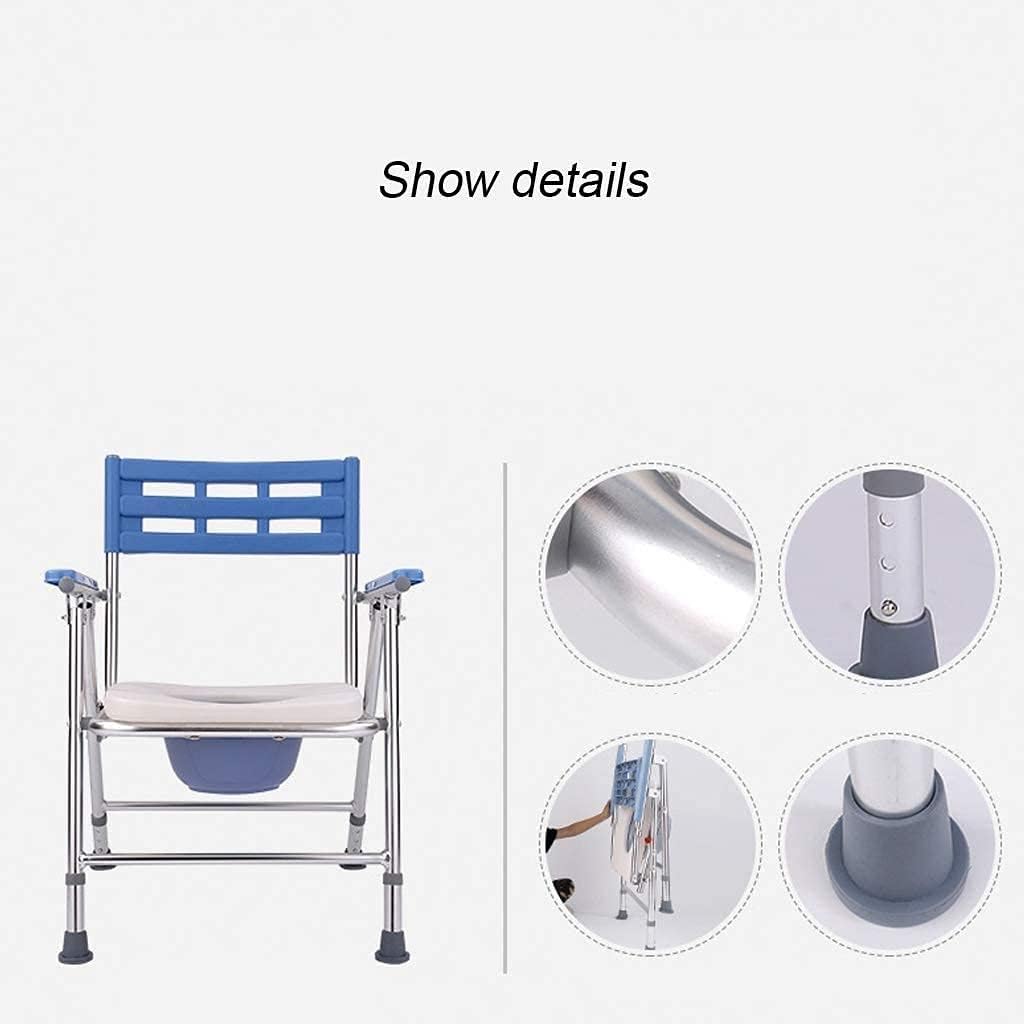 Height Adjustable Commode Chair Heavy Duty Bathroom Toilet, Toilet Seat Chair for Elderly Adult Handicap with Non-Slip Handles and Bucket