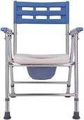 Height Adjustable Commode Chair Heavy Duty Bathroom Toilet, Toilet Seat Chair for Elderly Adult Handicap with Non-Slip Handles and Bucket