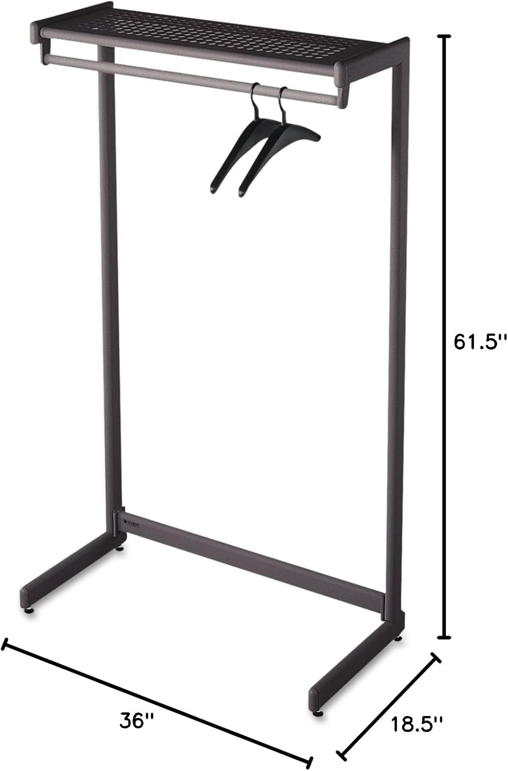 Quartet One-Shelf Garment Rack, Freestanding, 36 Inch, Black (20213)