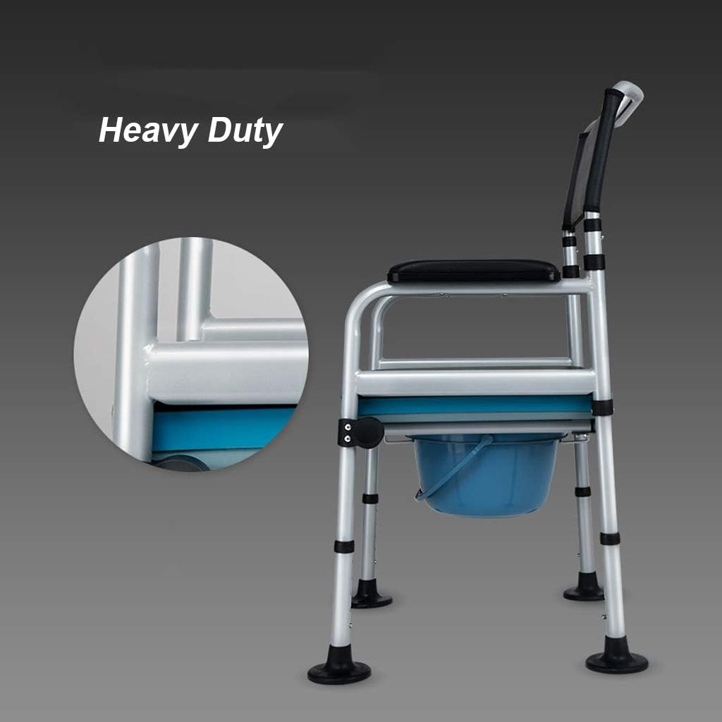 3 in 1 Homecare Commode Chair Toilet Seat Riser Shower Bench Pregnant Bath Stool with Ultra-Premium Padded Height Adjustable for Seniors, Disabled