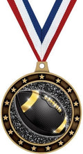 Crown Awards Football Shadow Medal Award, 2.75' Universe Star Gold Trophy Medal