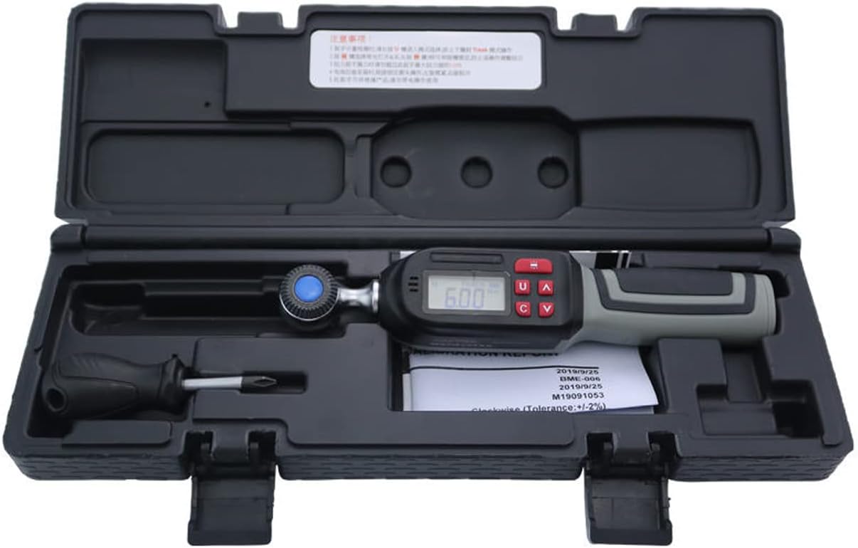 Digital Torque Wrench 1/4 Inch with Buzzer & LED Display, Sound & Light Alarm, Short Handle, for Precise Torque Measurement & Easy Use (0.3)
