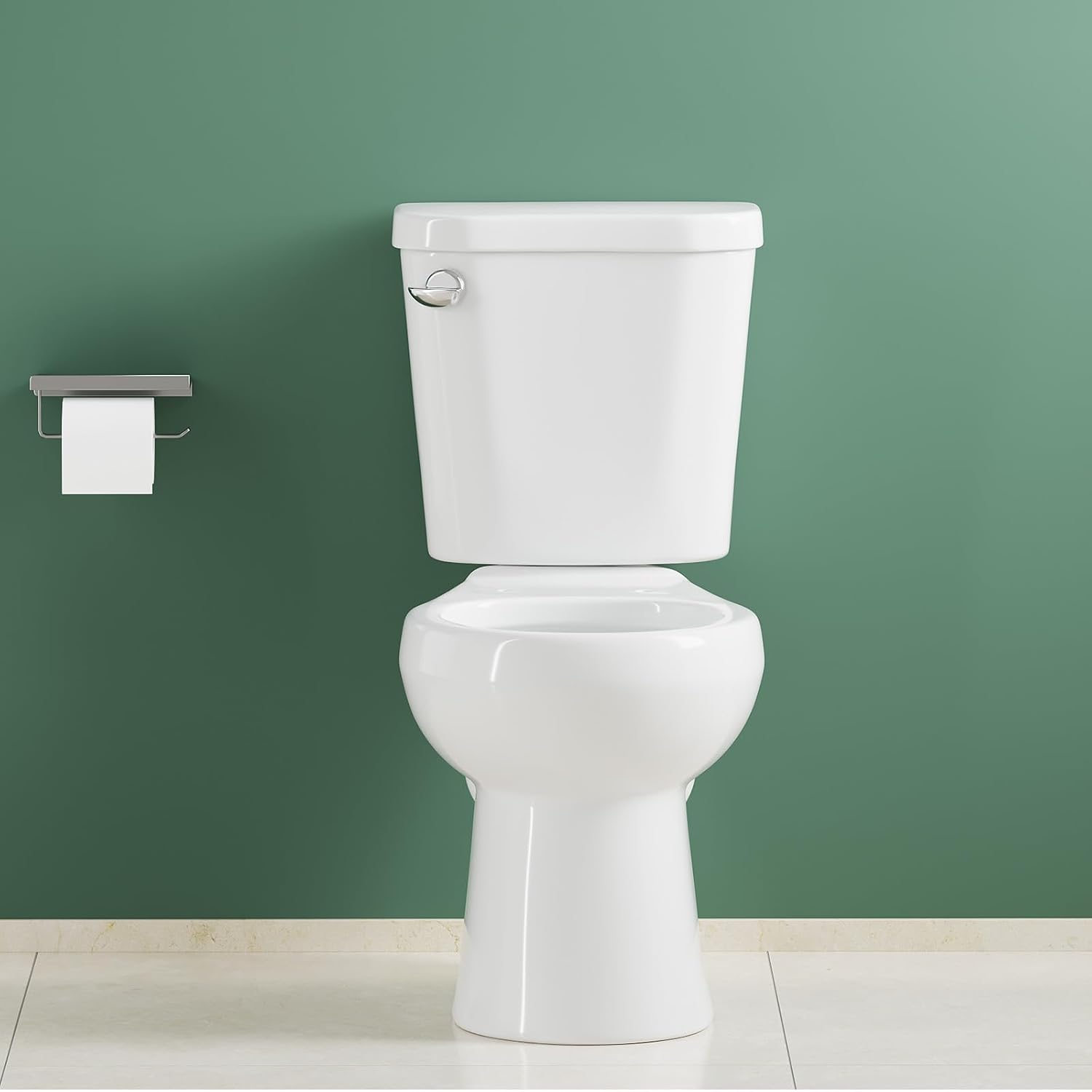 17' Round Toilet Bowl Only – Upgraded Power Flush, Single Side Handle, Includes Tank Hardware, No Seat – Ideal for Small Powder Room or Senior Bathroom Replacement