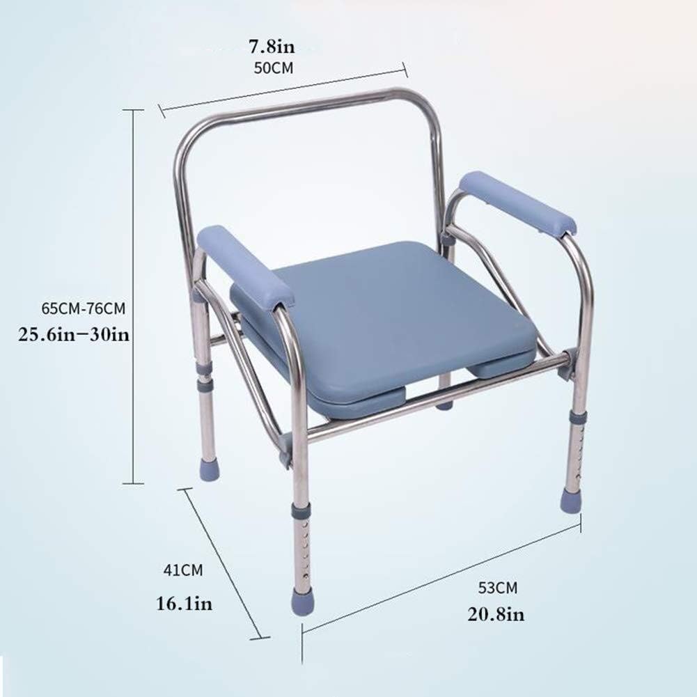 Adult Walker Wheelchair Heavy Duty Drop Arm Bedside Commode Chair,Homecare Toilet Seat with Safety Steel Frame, Extra Wide 3 in 1 Toilet Chair Adjustable Height Support Tool Training Equipmen