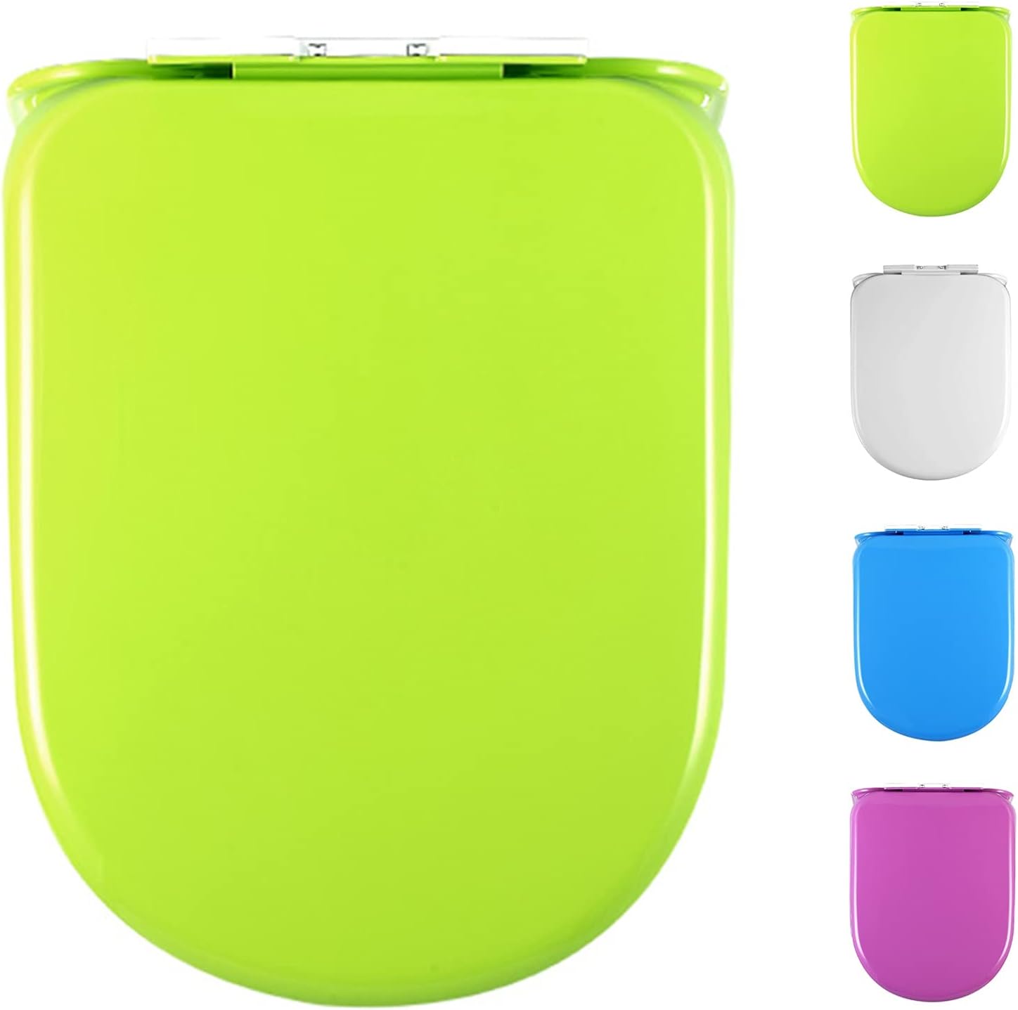 Toilet Seat One Colorful Soft Close Toilet Seat with Quick Release Bathroom Oval New Slow Close, Polypropylene(Pink Purple)