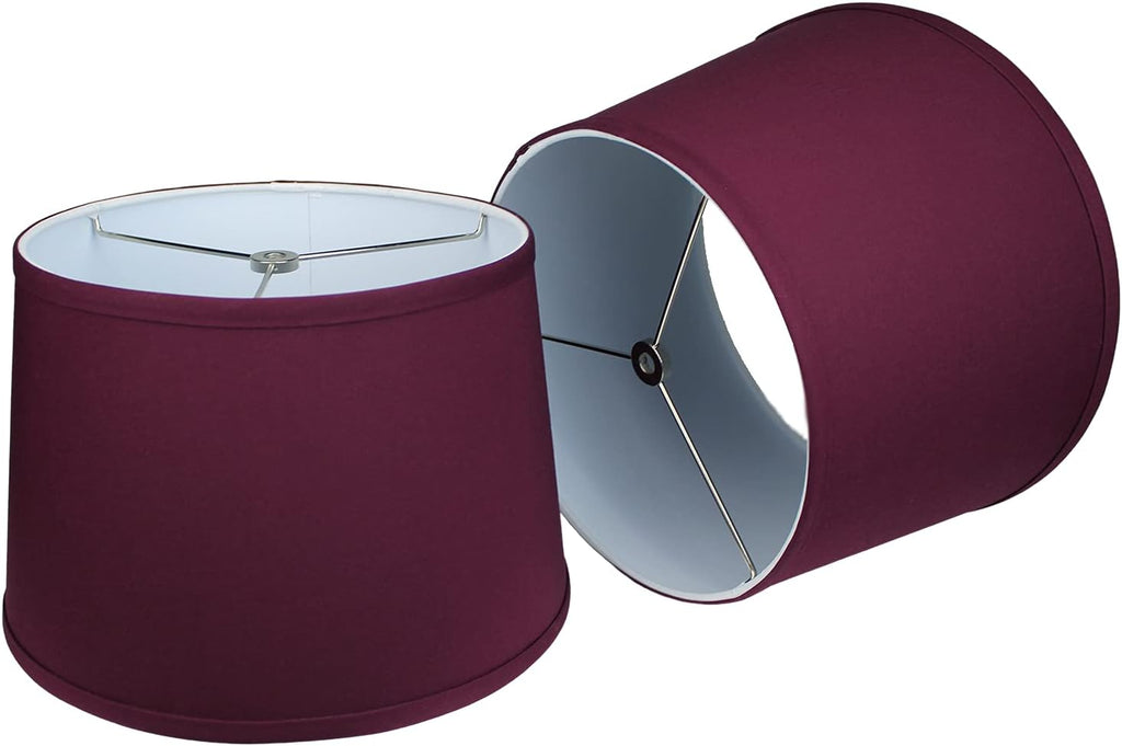 FenchelShades.com Set of 2 Lampshades 10' Top Diameter x 12' Bottom Diameter x 8' Slant Height with Washer (Spider) Attachment. Attaches to Lamps with an existing Harp (not included) (Linen Burgundy)