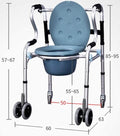 Commode Chair,Toilet Chair Elderly Mobile Toilet,Aluminum Alloy Anti-Slip Adult Folding Toilet Bedside Bathroom Chair Toilet Seat Commode Chair with Removable Pot Adjustable Height