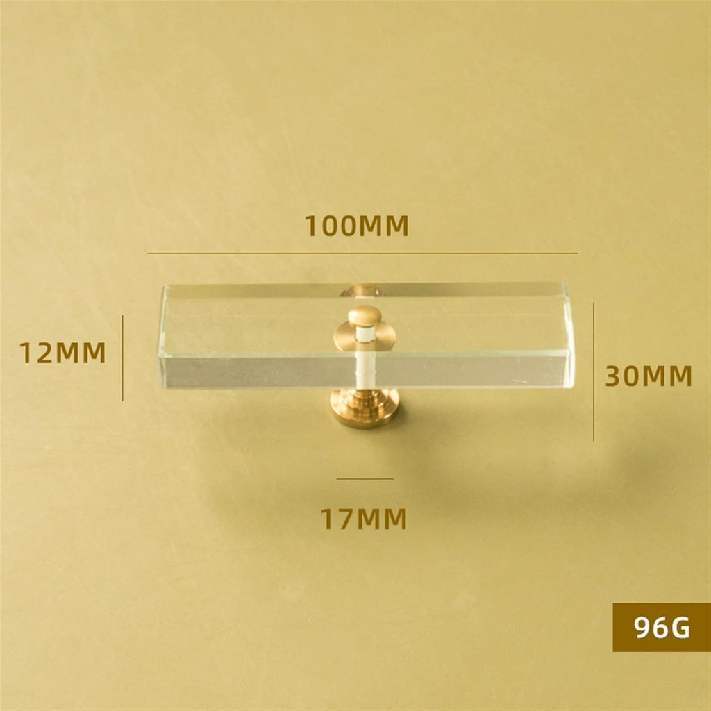 Cabinet Handles Kitchen Hardware 6 PCS Rectangle Shape/Transparent Glass Knobs and Handles Dresser Drawer Pull Kitchen Cabinet Door Wardrobe Handles Hardware Cabinet pulls Kitchen Cabinet Handles