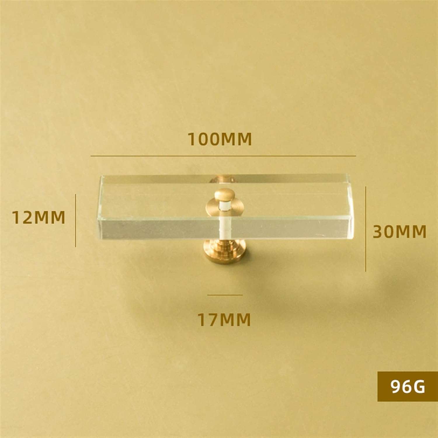 Cabinet Handles Kitchen Hardware 6 PCS Rectangle Shape/Transparent Glass Knobs and Handles Dresser Drawer Pull Kitchen Cabinet Door Wardrobe Handles Hardware Cabinet pulls Kitchen Cabinet Handles