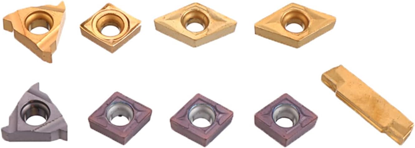 YFCDZVBH 9pcs 10mm Shank Lathe Boring Bar Turning Tool Holder Set, with Carbide Inserts Lathe Wood CNC Machine Tools