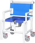 IPU SCC8250 OS Over-Size Rolling Shower Chair for use Over Toilet, in the Shower, and as a Bedside Commode