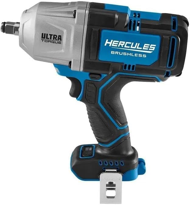Fits HERCULES 20V Brushless Cordless 1/2 in Ultra Torque Impact Wrench Kit with 5 Ah Battery & Charger, 1500 ft-lbs Bolt Breakaway Torque, 1000 ft-lbs Fastening Torque, Var. Speed Trigger, LED Light