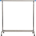 Metal Clothing Rack On Wheels, Rolling Garment Rack with Wheels, Garment Rack Rolling Clothes Rack Withhanging Rod for Bedroom, Hall, Clothes Store (B)