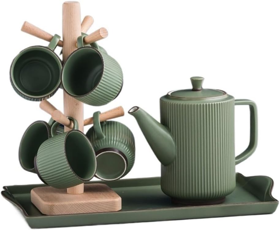 Beverage Serveware Tea cup kettle set cup home living room ceramic water cup coffee cup set cup water cup Water Carafe(Green)