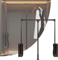 Adjustable 89-121cm Pull-Out Clothes Rack 30kg Load Capacity Space-Saving Wardrobe Hanger Retractable Garment Rod Versatile Coatfor Closets，B L