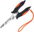 Fishing Pliers, Ice Fishing Gear, Stainless Steel Hook Remover Braid Cutter Rustproof Split Ring Pliers, Fishing Multi-Tools with Lanyard Fishing Gifts for Men (Color : Orange)